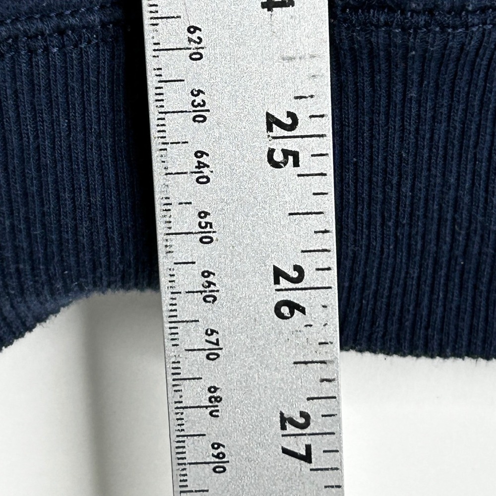 Y2K 90s Hollister Navy Blue Hoodie Sweatshirt Logo Tape Hoodie Size L - Picture 5 of 8